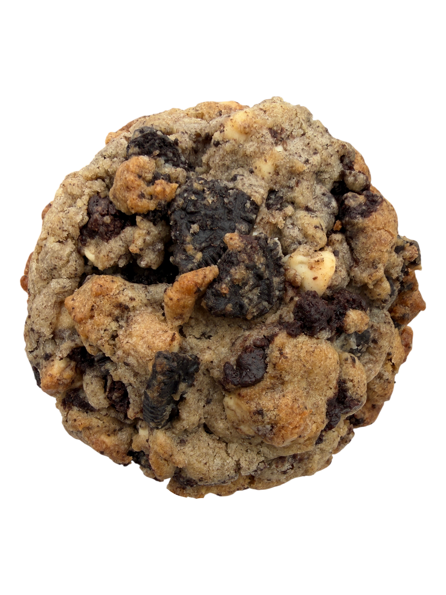 Cookies and Cream Brownie New York-style cookie with Oreo pieces, brownie chunks, and white chocolate chips by Big Sweet Tasty