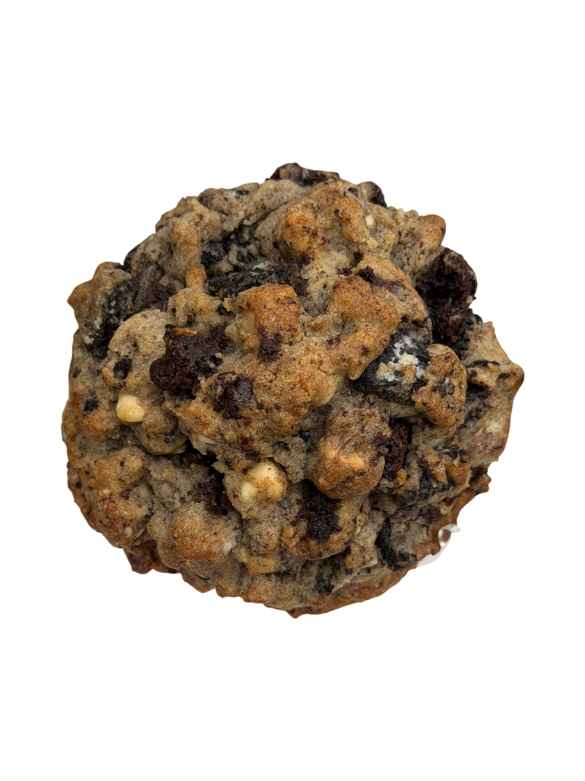 Cookies and Cream Brownie New York-style cookie with Oreo pieces, brownie chunks, and white chocolate chips by Big Sweet Tasty